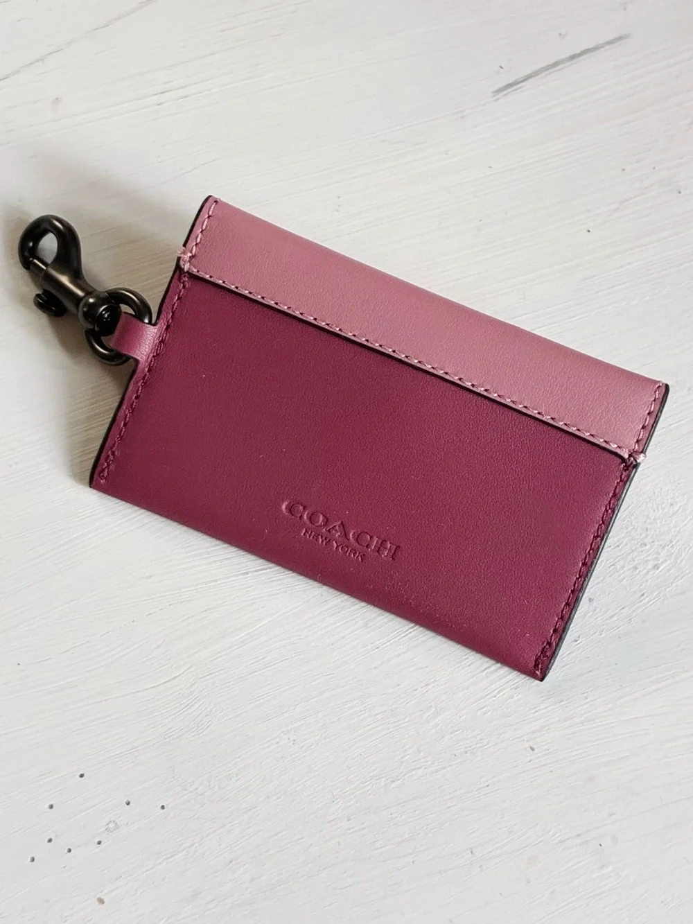 Coach Turnlock Leather Card Case Bag Charm in Colorblock